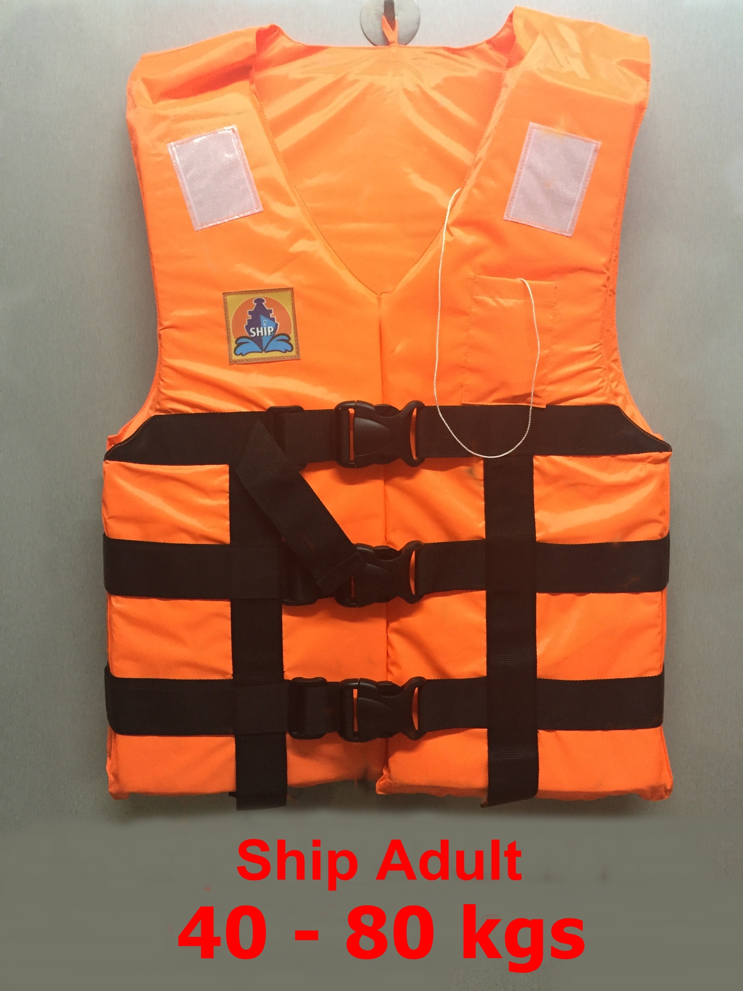 Life Jacket - Polyester, Size Range: 7-adult, Weight Limit: 25-120kg, Color: Red | Iso 12402-5 Certified, Ce Marked, Water Safety For Ages 7 And Up