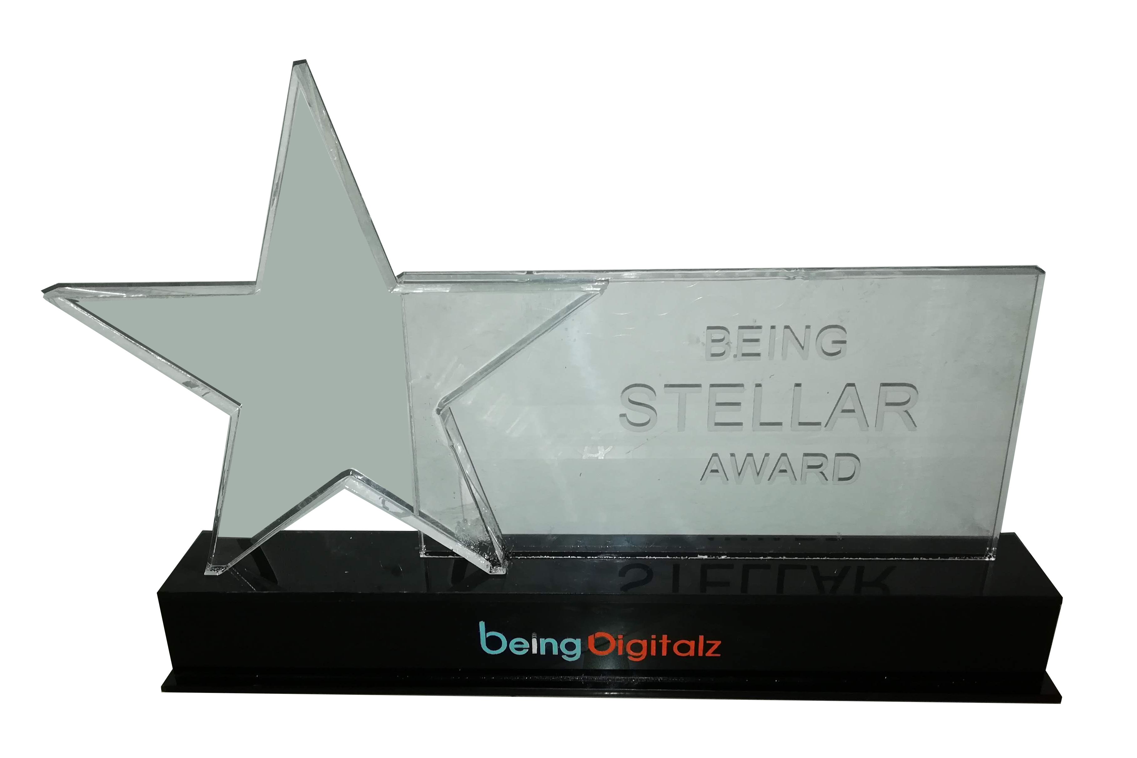 Transparent With Black Base Acrylic Trophy