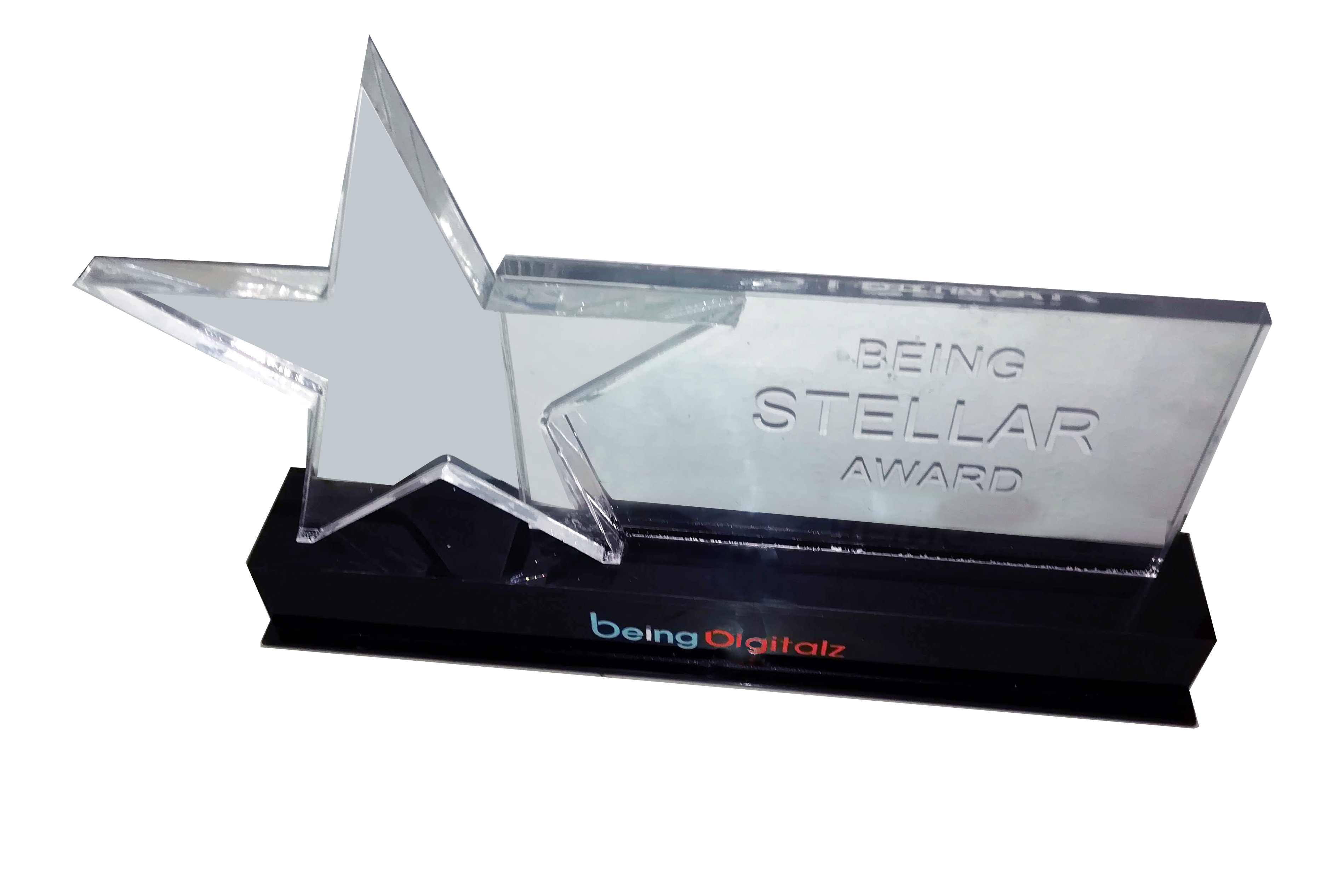 Transparent With Black Base Acrylic Trophy