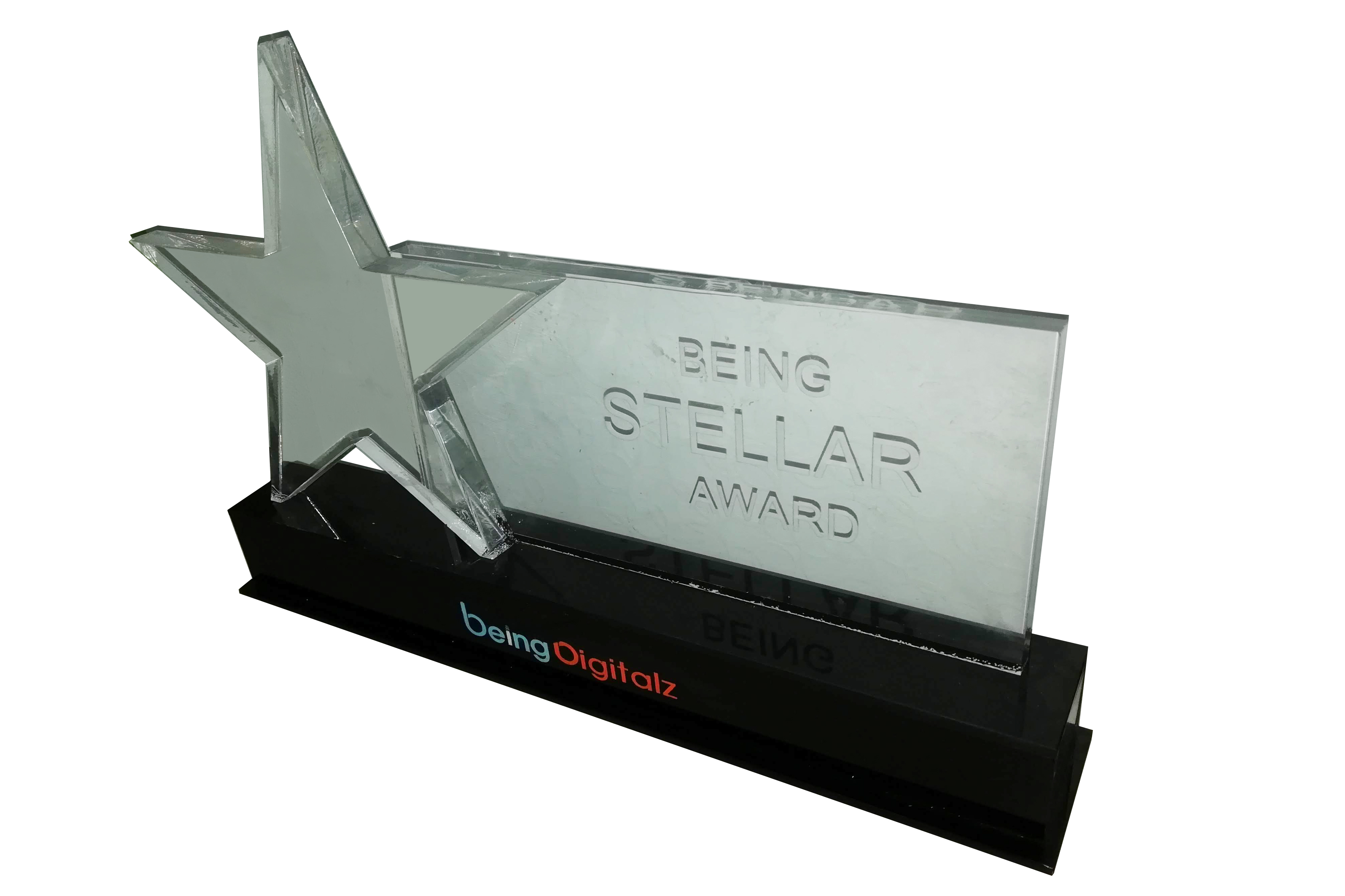 Transparent With Black Base Acrylic Trophy