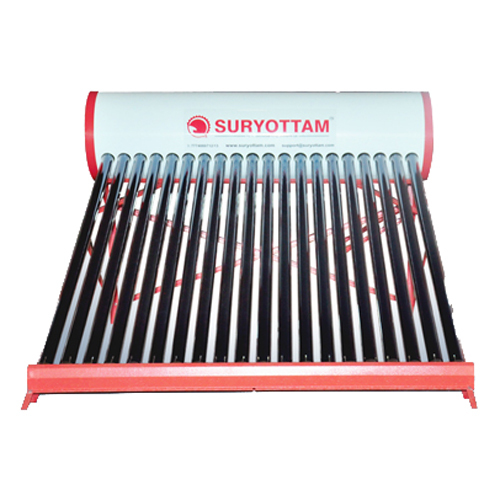 Suryottam 200 LPD Solar Water Heater - 200 LPD Capacity | High-Quality Material, Easy Installation, Corrosion Resistant, Low Maintenance, Durable Performance