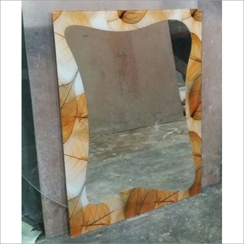Decorative Mirror Glass - Framed Glass with Wooden Accents | Transparent Color for Cosmetics Use
