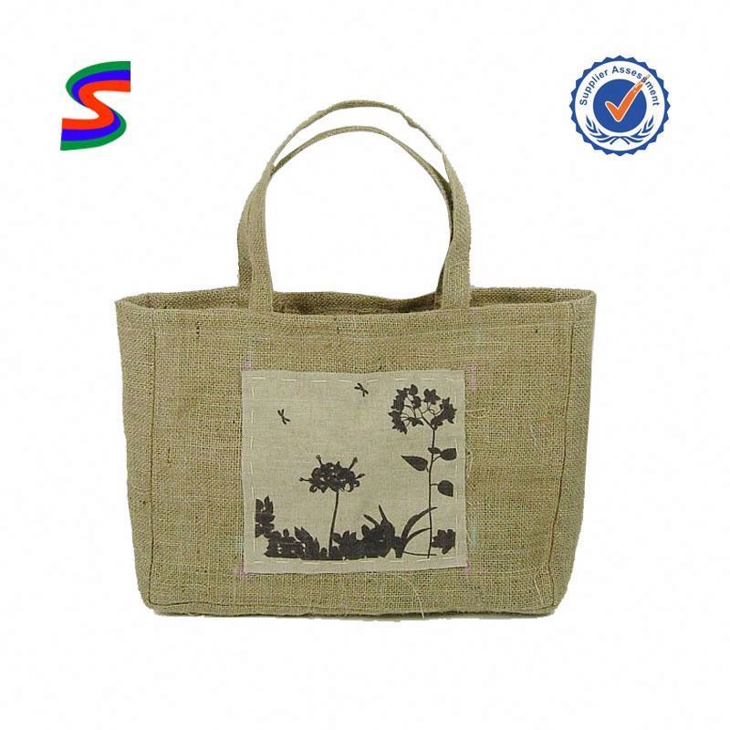 Jute Bags - Handmade, Multi-patterned Leaf Design | Customizable, Durable, Eco-friendly, Lightweight, Stylish With Rope Handle