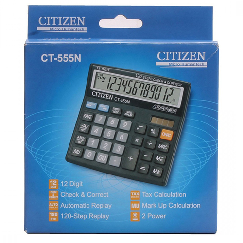 Citizen Calculator - Plastic, 10.5 x 7.5 x 2.5 cm | LCD Display, Solar & Battery Powered, Easy Operation, Compact Design, Memory Functions