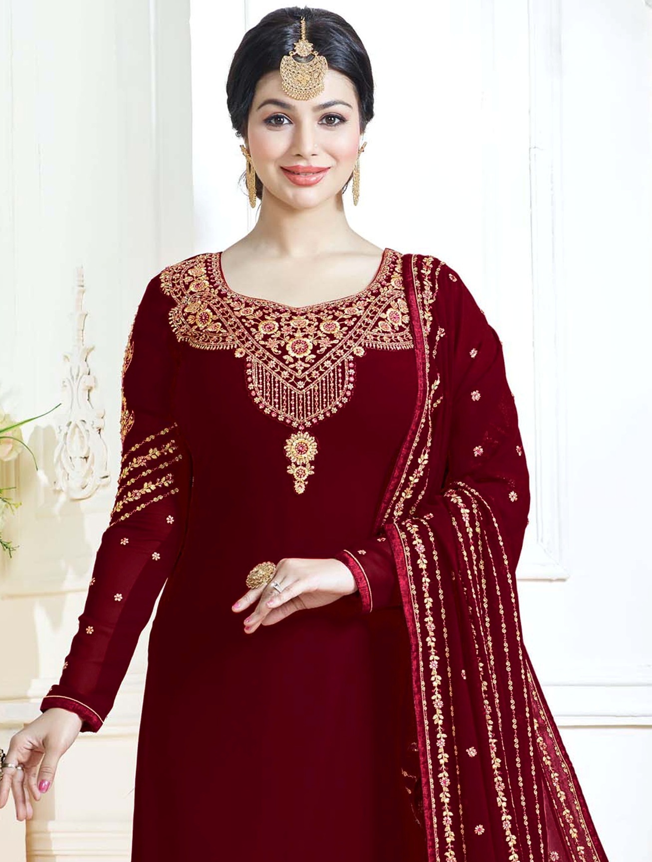 Maroon Churidar Suit 