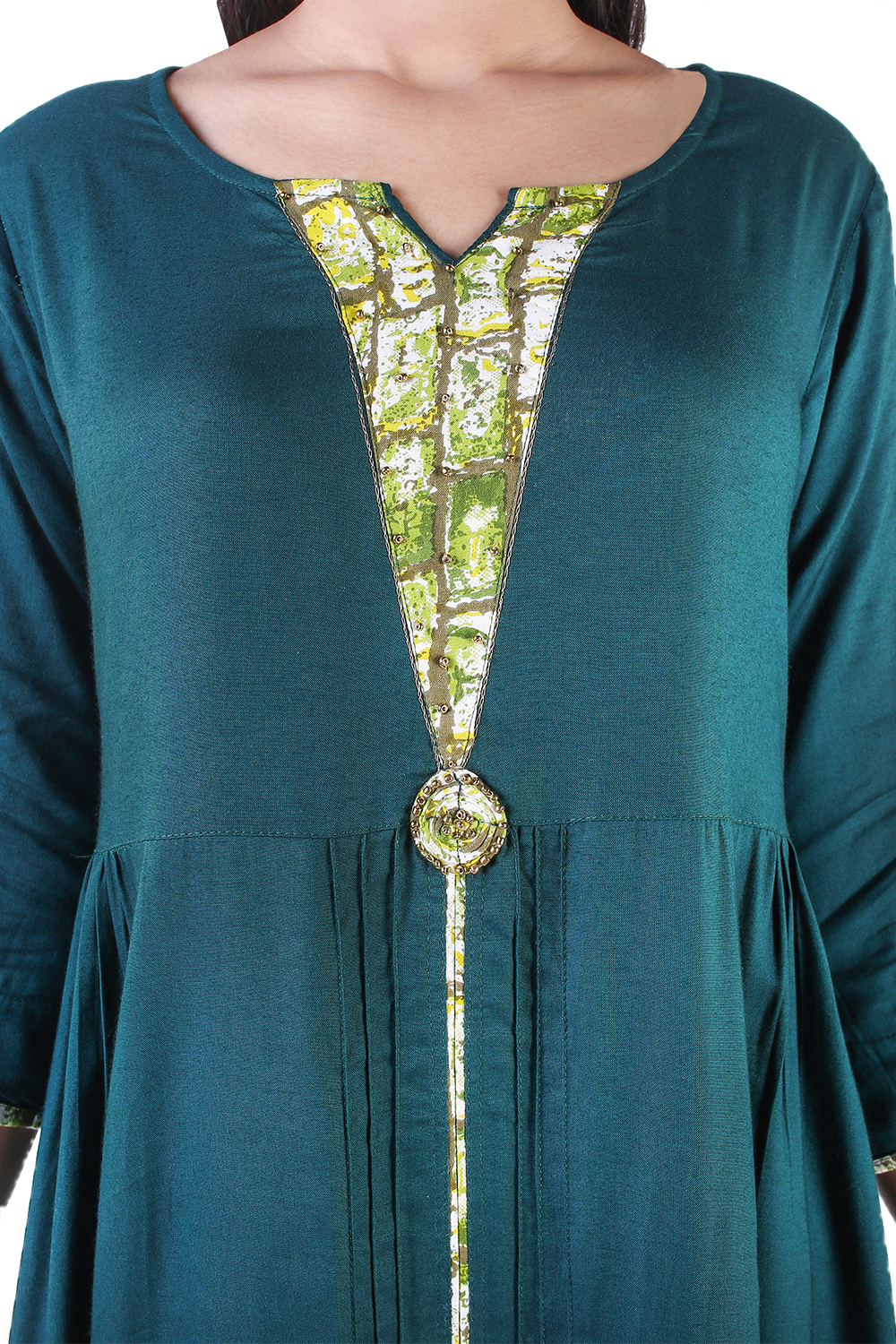 Ladies Designer Kurti - 100% Rayon, Sizes S-xxl, Green Color, 3/4th Sleeves | Eco-friendly, Breathable, Anti-wrinkle, Printed Design