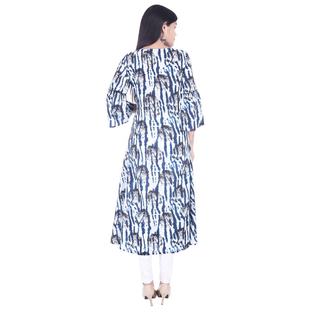 Ladies Fancy Kurti - 100% Cotton, Sizes S, M, L, Xl, Xxl, Multi Color | Eco-friendly, Anti-wrinkle, Breathable, 3/4th Sleeves, Printed Design