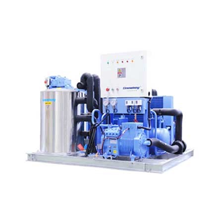Flake Ice Machine - Mild Steel, 1 To 35 Ton Capacity | Electric Drive, Manual Operation, 220-440 Voltage