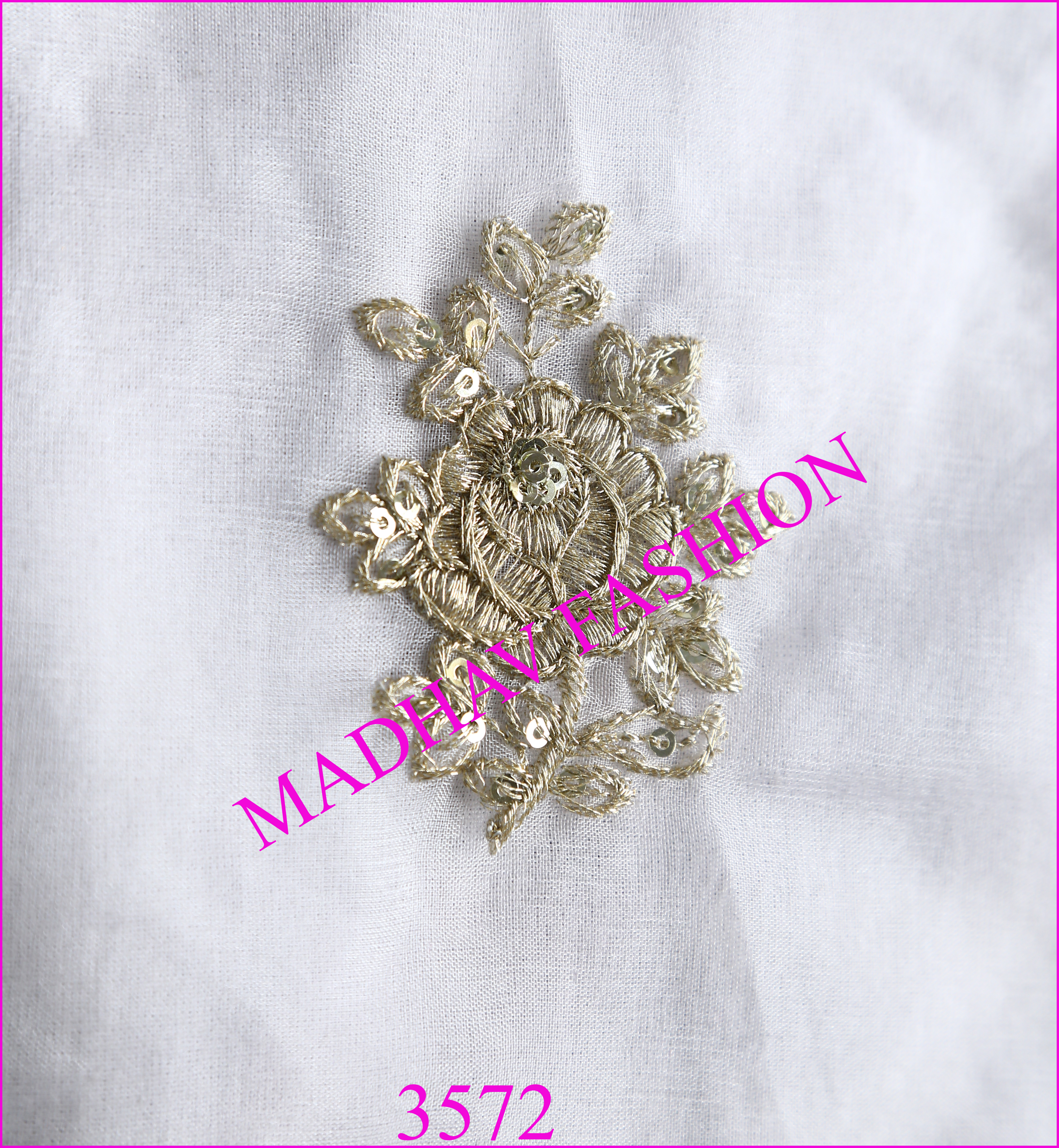 Zari With Sequin Embroidery Work - Georgette, 44 Meter Width, White Color | Features: Lightweight, Embroidered Pattern, Suitable For Saree, Blouse, Dupatta, Lehenga Choli