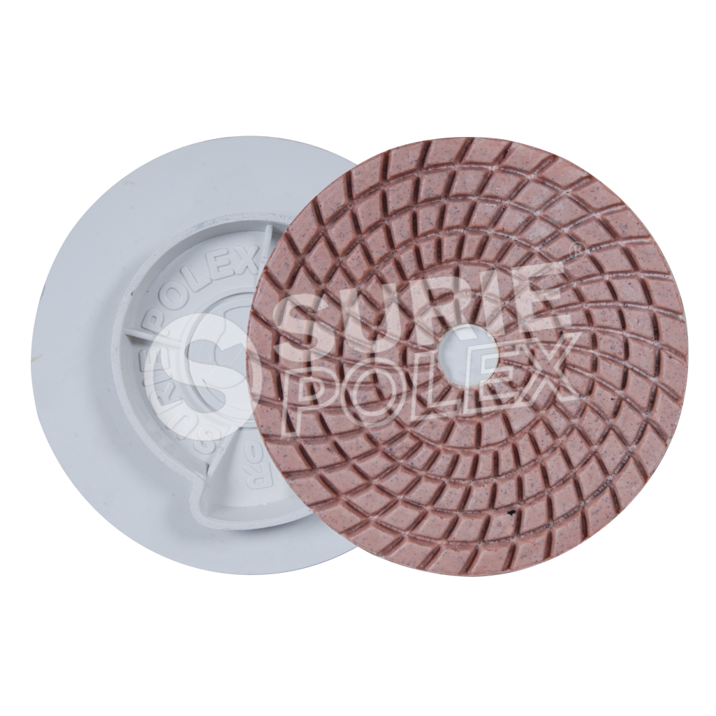 Floor Polishing Pad - Diamond Resin Bonded Snail Lock Holder, Wet Grinding For Marble & Granite, Grits 60 To 5000, Vibration-free Operation