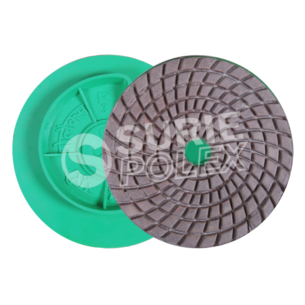 Floor Polishing Pad - Diamond Resin Bonded Snail Lock Holder, Wet Grinding For Marble & Granite, Grits 60 To 5000, Vibration-free Operation