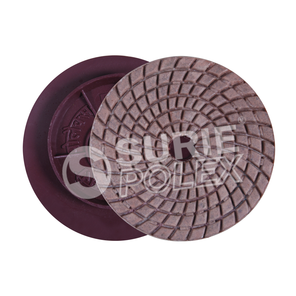 Floor Polishing Pad - Diamond Resin Bonded Snail Lock Holder, Wet Grinding For Marble & Granite, Grits 60 To 5000, Vibration-free Operation