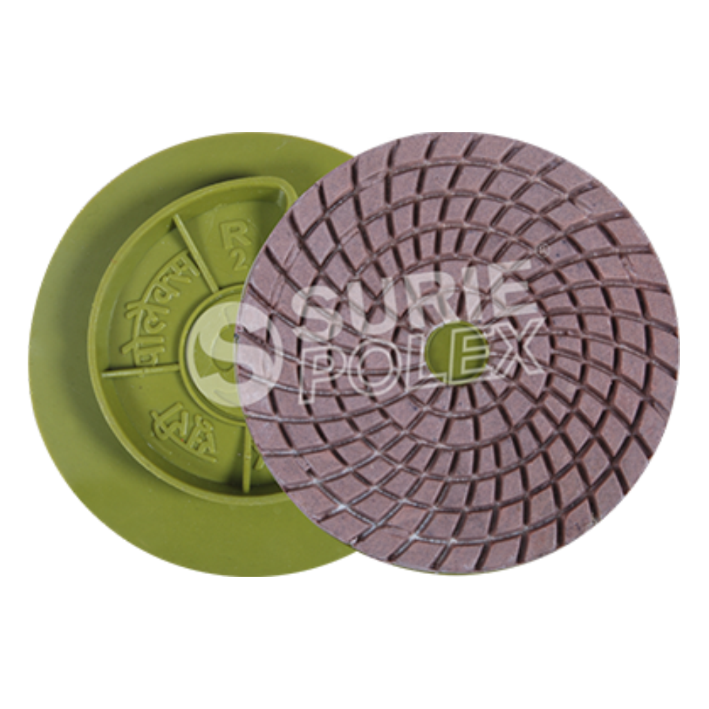 Floor Polishing Pad - Diamond Resin Bonded Snail Lock Holder, Wet Grinding For Marble & Granite, Grits 60 To 5000, Vibration-free Operation