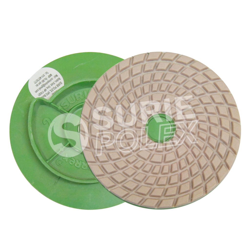 Floor Polishing Pad - Diamond Resin Bonded Snail Lock Holder, Wet Grinding For Marble & Granite, Grits 60 To 5000, Vibration-free Operation