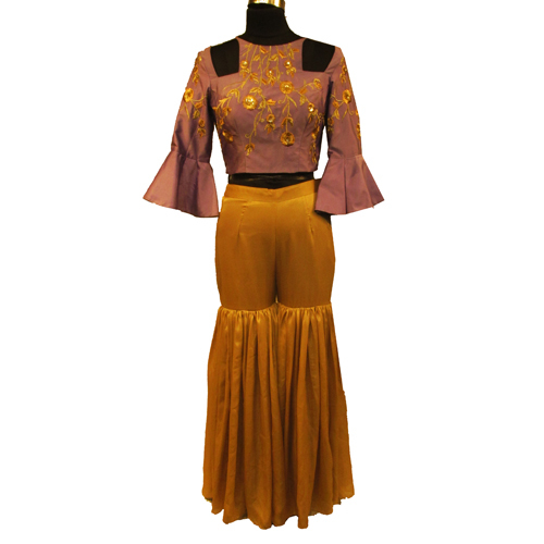 Ladies Crop Top With Shararra