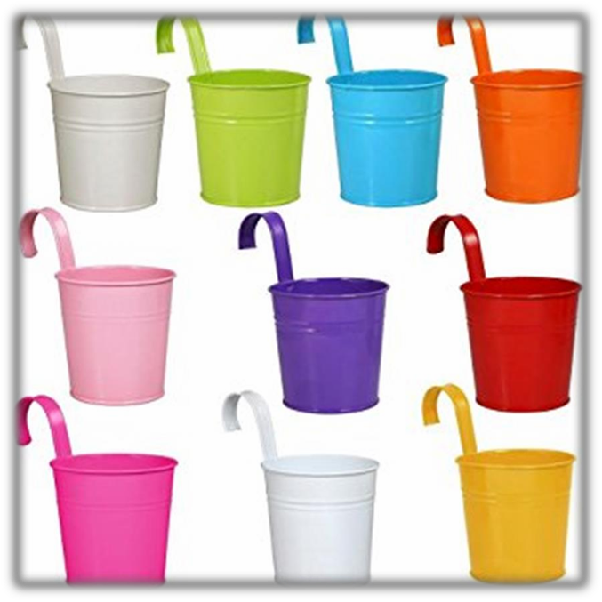 Red Planter Bucket Polka Dots