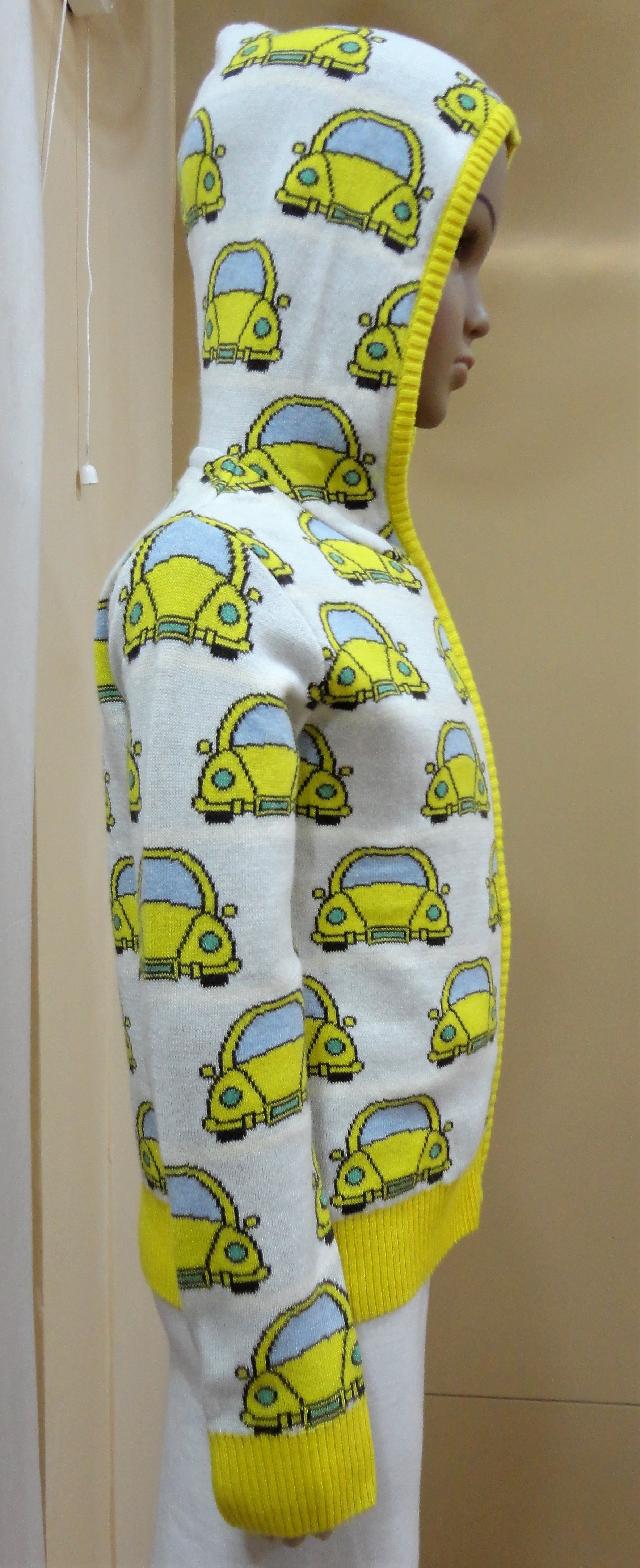 Boy Kid Hooded Sweater - Cotton Material, Size 18-26 , Long Sleeve Style With Trendy Car Patterns