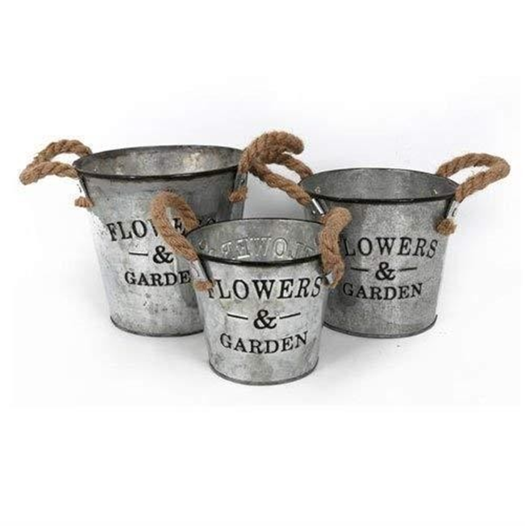 Multiple Galvanized Bucket Planter