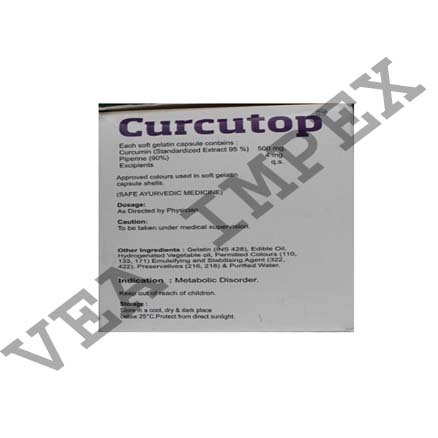 Curcutop (Curcumin And Piperine Capsules) Health Supplements