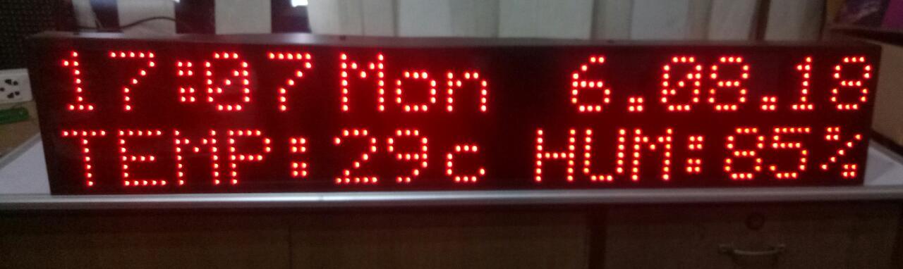 Temperature Humidity Time Day And Date Led Display Board - Measuring Range: -40â°c To +80â°c, 0-100% Rh | Large Display, Real-time Data Logger, In-built Alarm
