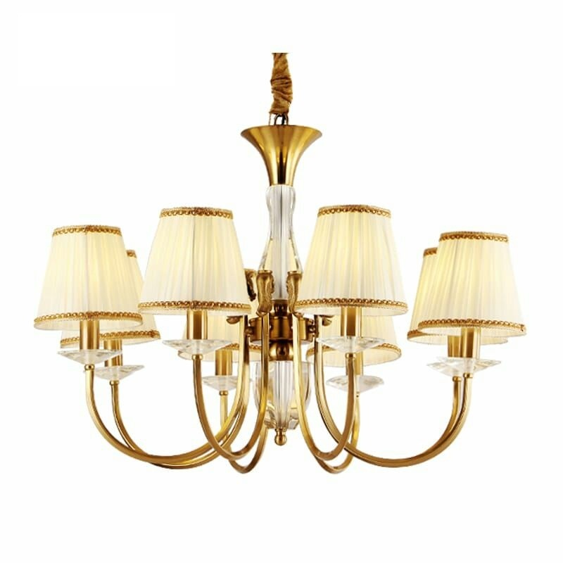 Decorative Chandelier - Brass & Glass, 8 Light Bulbs | Elegant Design, High Brightness, Long Lifespan, Compact & Stylish Appeal