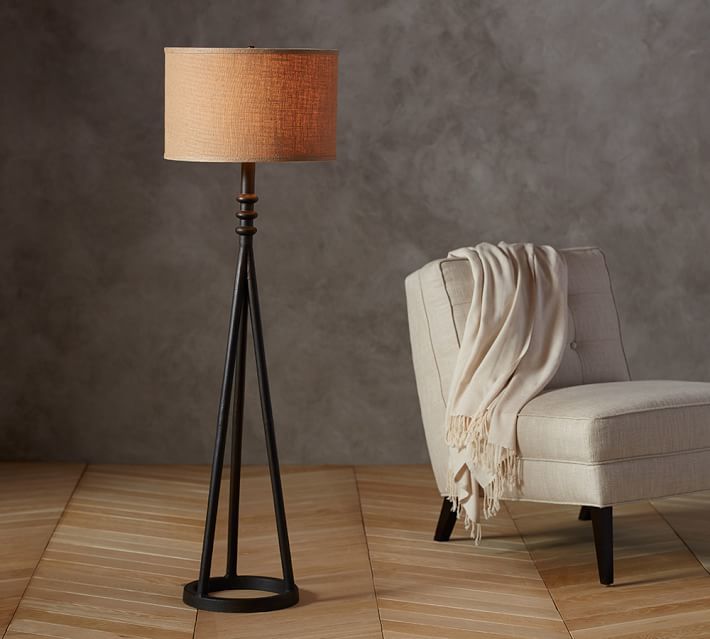 Steel Floor Lamp - Metal Construction, 26cm Diameter X 85cm Height, Matte Gray Finish, Modern Design, Fluorescent Light Source, Ideal For Elegant Home Decor