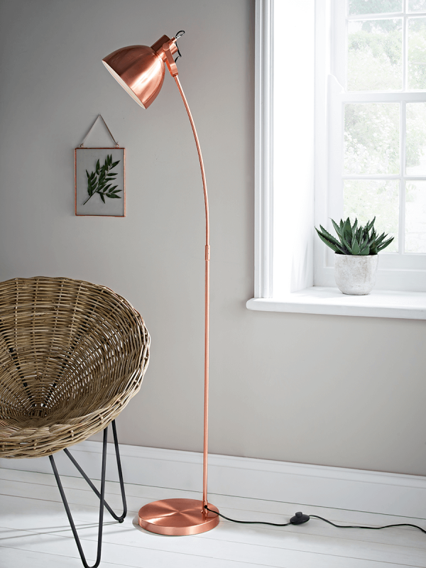 Tripod Floor Lamp - Metal, 8x60 Inches , Black And Cream Color, Modern Design, Fluorescent Light Source