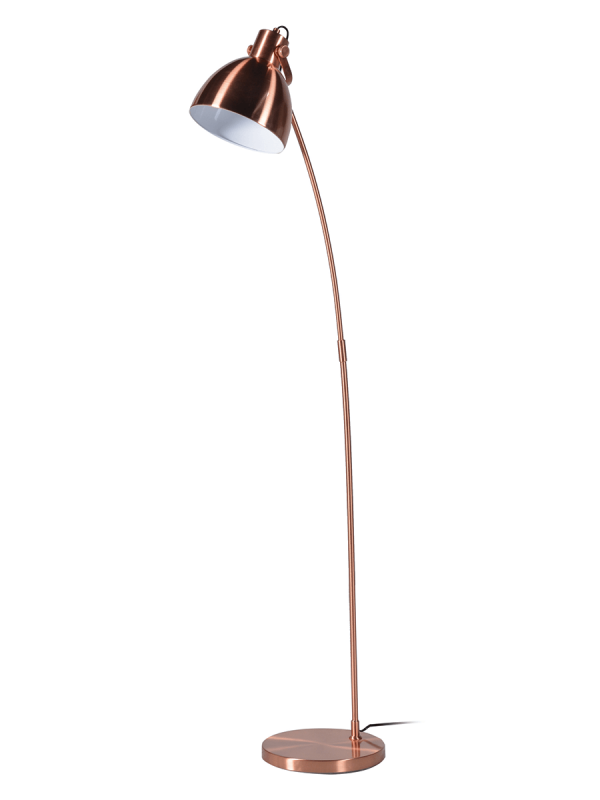 Designer Floor Lamp - Metal, Total H 140 X W 50 X Dia 23 Cm, Elegant Gold Finish, Modern Style With Fluorescent Light Source
