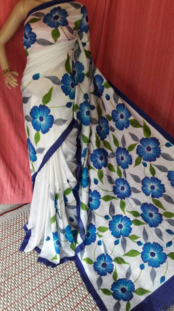 Hand Paint Silk Saree