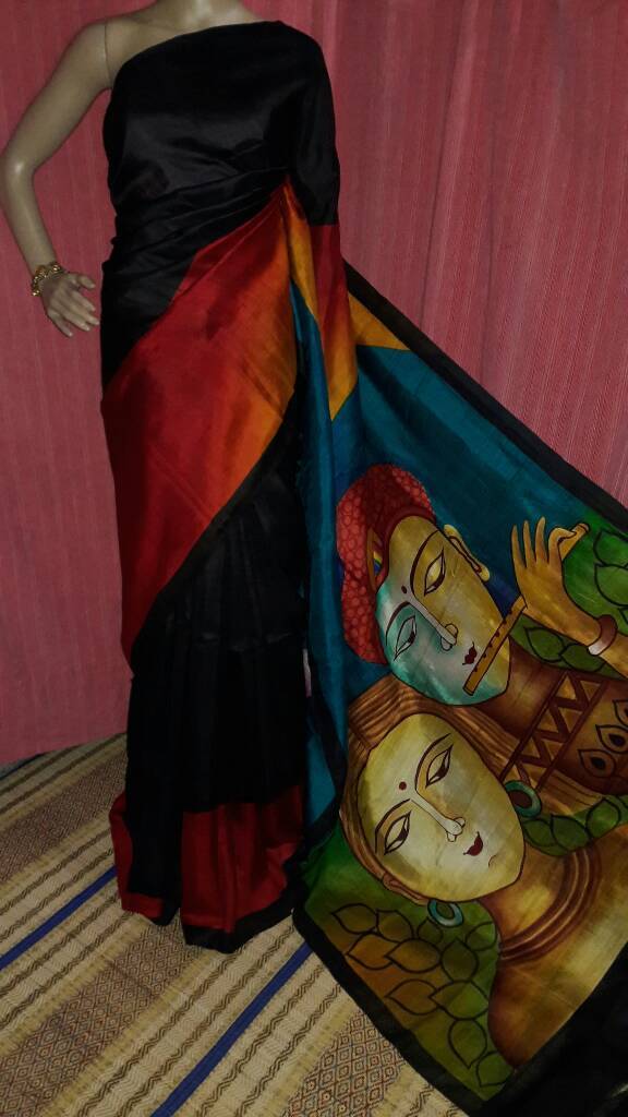 Hand Paint Silk Saree