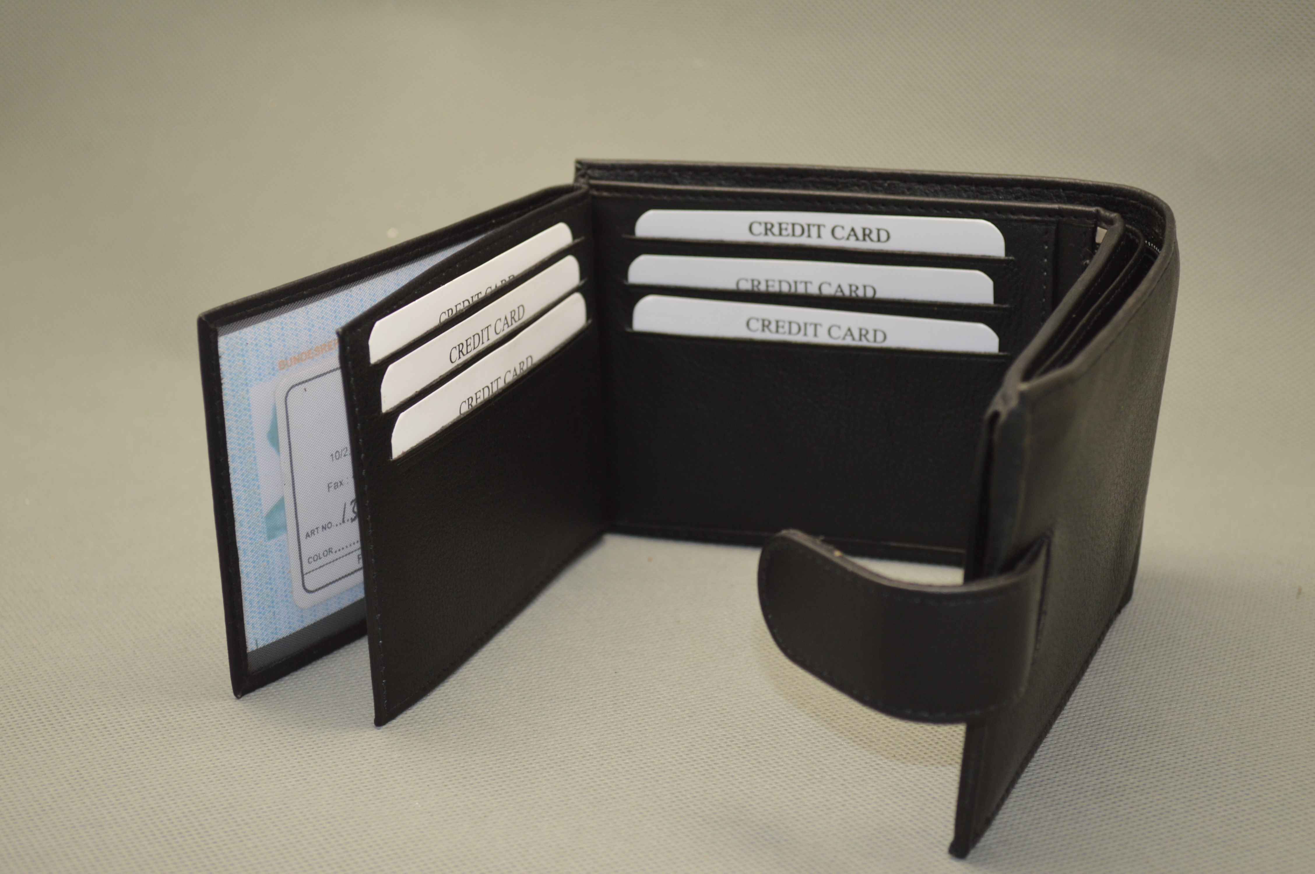 Black Leather Wallet Design: European