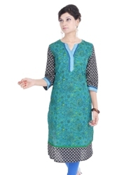 Ladies Fancy Kurti - 100% Cotton, Size S-xxl, Multi Color, 3/4th Sleeve, Ethnic Style | Eco-friendly, Casual, Printed Pattern For All Seasons