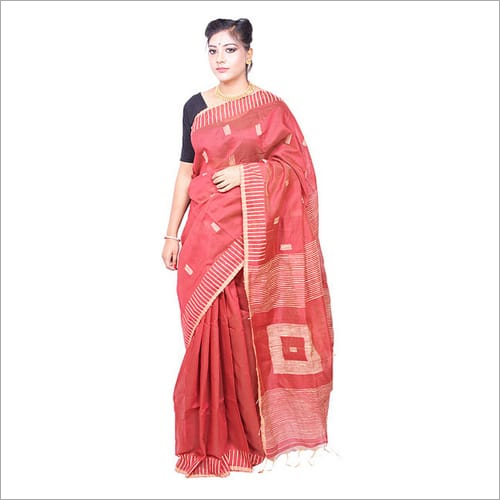 Chocolate Ghicha Silk Cotton Saree