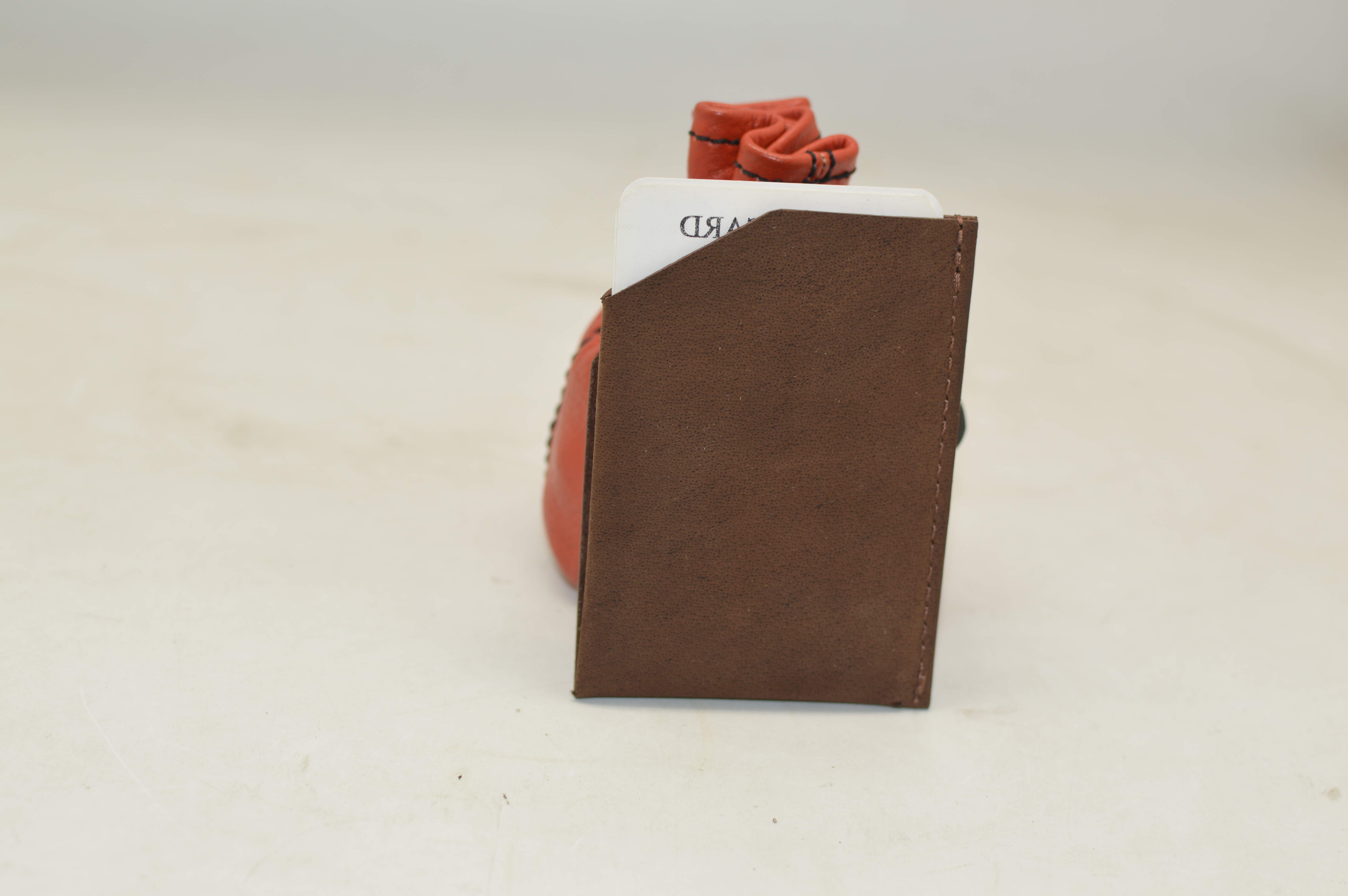 Vintage Brown Leather Credit Card Wallet