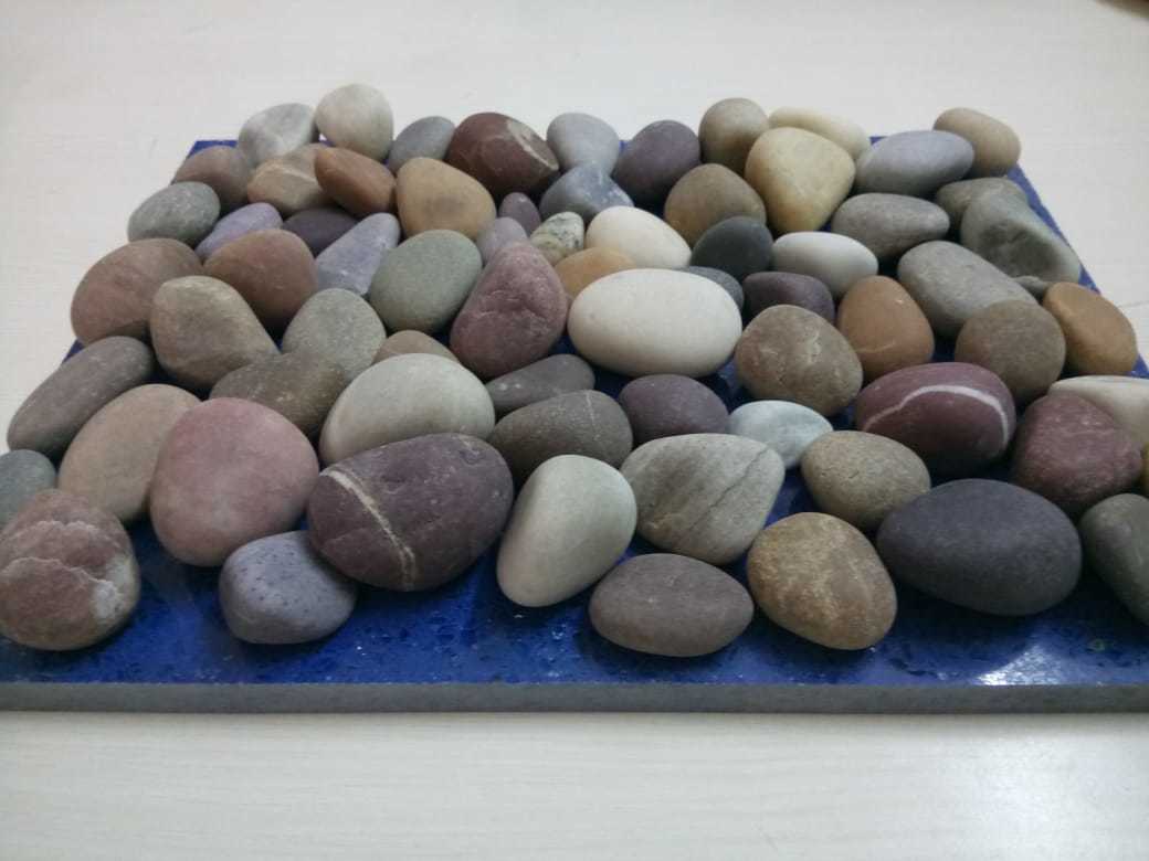 Mix Color River Stone Pebbles And Cobbles Stone With Round Tumble Finished Smooth Surface - Size: Our Available Size Is: 15mm To 30mm