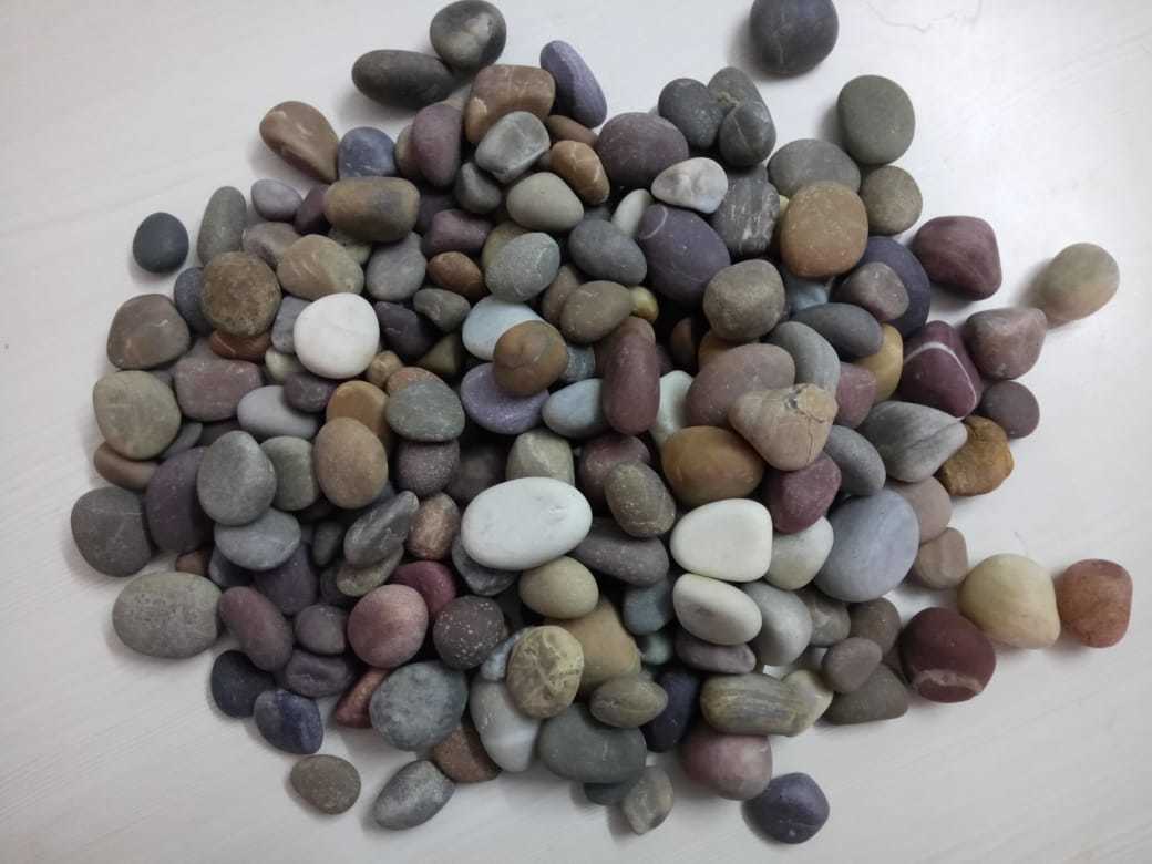 Mix Color River Stone Pebbles And Cobbles Stone With Round Tumble Finished Smooth Surface - Size: Our Available Size Is: 15mm To 30mm