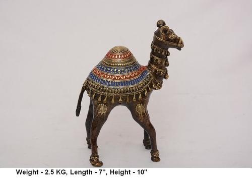Camel Statue - 10 Inch Height, 7 Inch Length | 100% Handmade, Antique Imitation Brass Artistry, Unique Tribal Design, Perfect For Home And Wedding Decoration