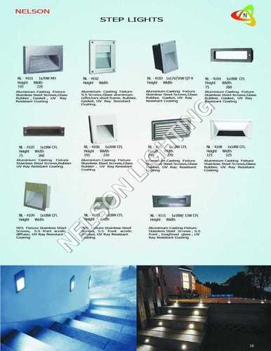 Step Lights - Aluminium Construction, White Color | Ip33-55 Rating, 220 Volt Electric Power Supply