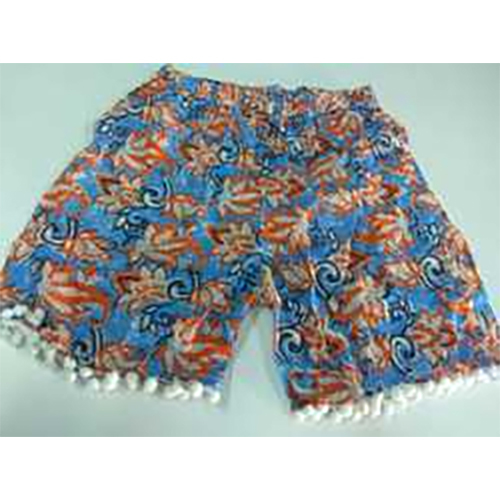 Ladies Shorts - Cotton, Waist 40", Hip 48", Length 18" | Multi-Color, Ethnic Hand Block Print, Breathable, Quick Dry, Plus Size, Custom Logo