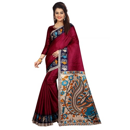 Fancy Silk Saree - Art Silk Fabric, 5.5 Mtr Length, Multi-color Print | Elegant Design For All Seasons: Rainy, Spring, Summer, Winter