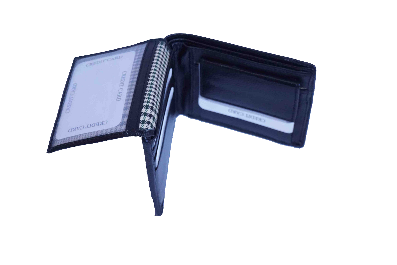 Apf Collection Apfp1008 - Indium Leather Wallet, Black | Folded Design, Coin Pocket, Multiple Card Slots For Credit & Debit Cards