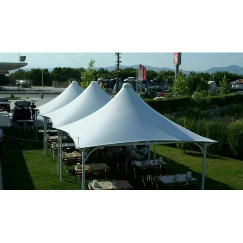 Tensile Tent Structures - High-Grade Fabric, Variable Dimensions, White Color | Durable Design, Weather Protection, Easy Installation, UV Resistant, Versatile Use