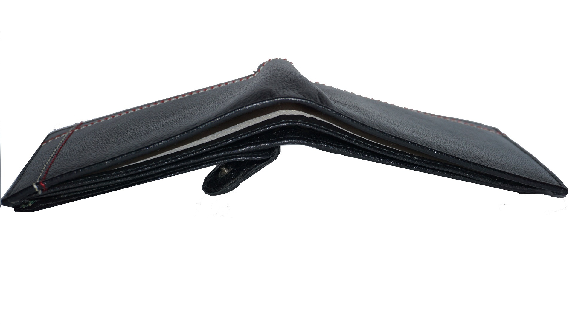 Indium Leather Wallet - Folded Design, Black Color | Stylish Coin Pocket, Multiple Card Slots For Credit And Debit Cards