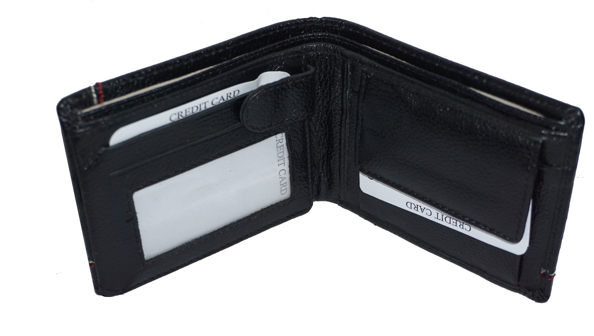 Indium Leather Wallet - Folded Design, Black Color | Stylish Coin Pocket, Multiple Card Slots For Credit And Debit Cards