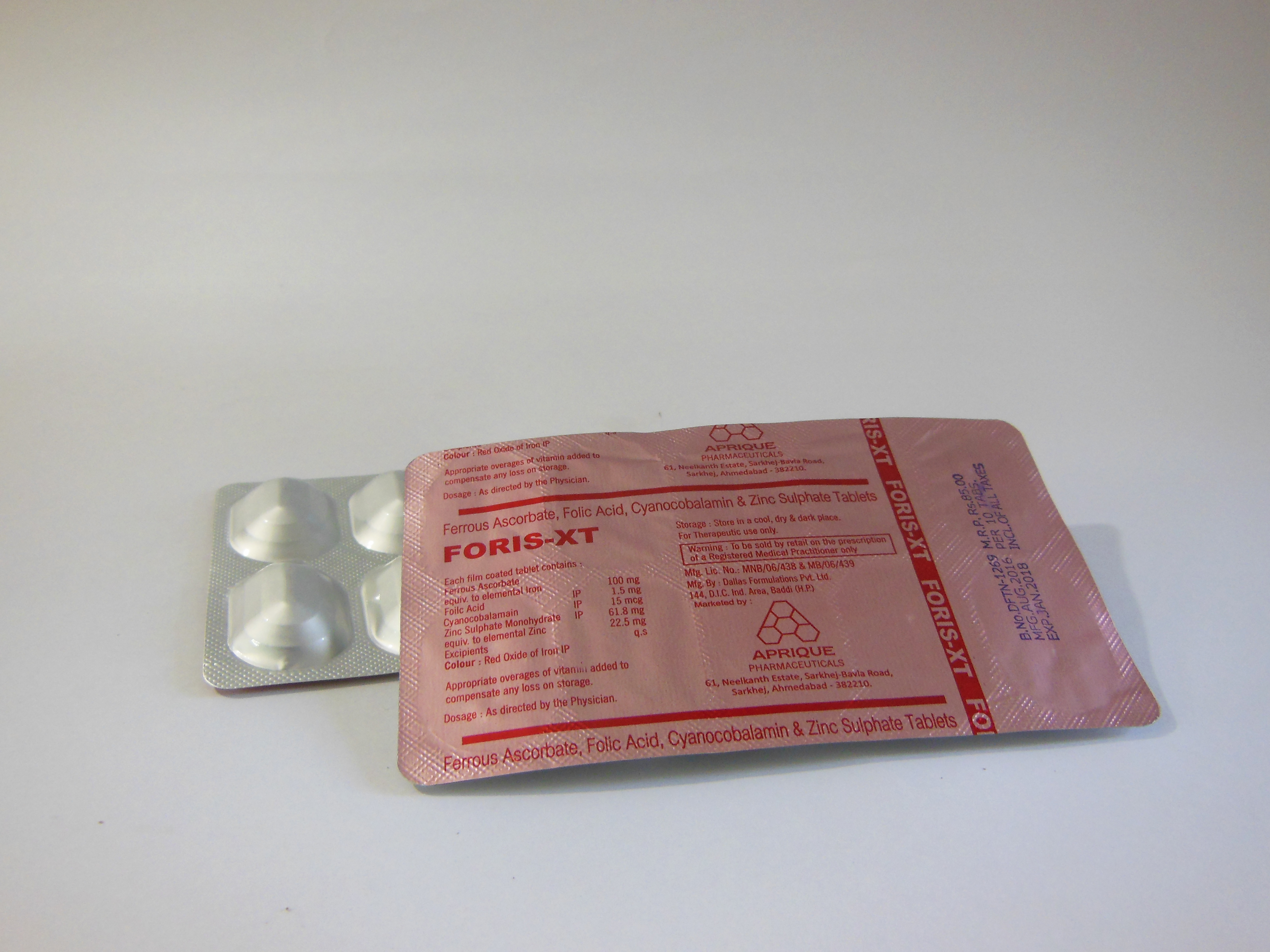 Ferrous Ascorbate Tablet - Tablet Form With Ferrous Ascorbate Folic Acid Cyanocobalamin & Zinc Sulphate | Boosts Immunity Supports Dna Repair Reduces Anemia Risk Enhances Blood Circulation