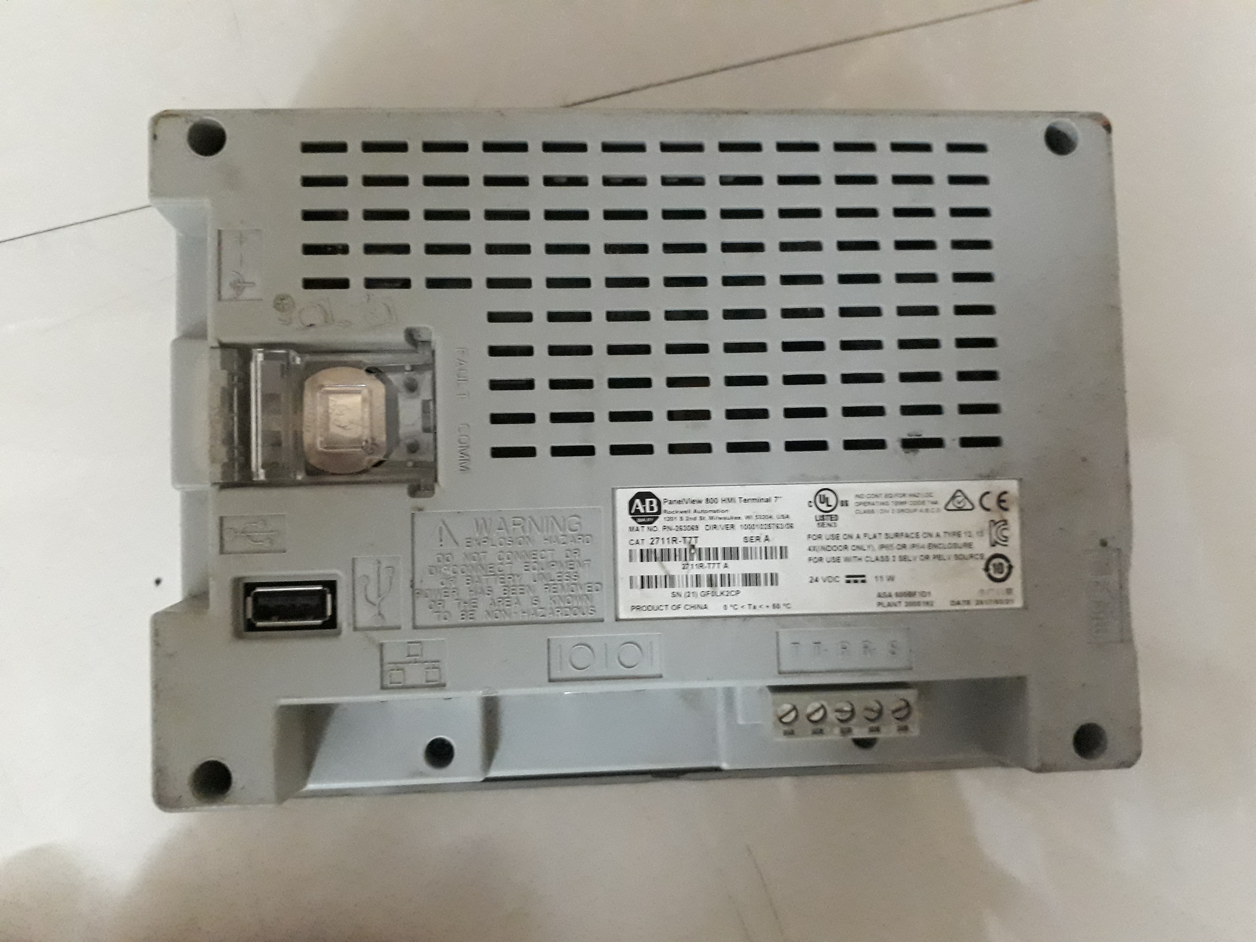 Fiber Allen Bradley Panelview 800 Hmi 2711r-t7t