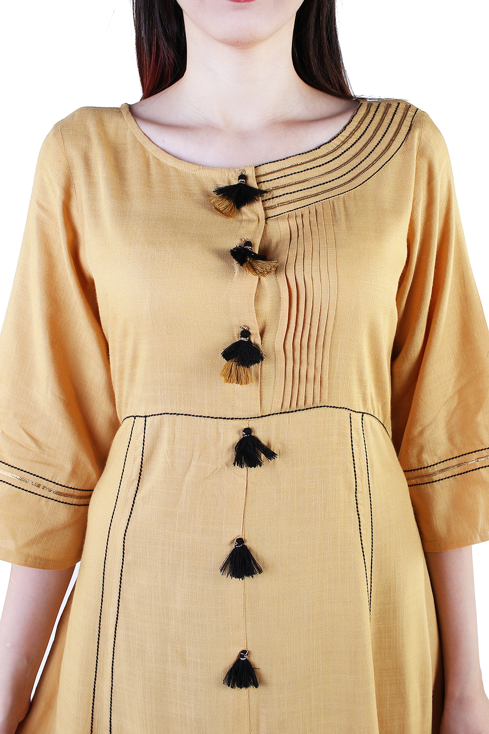 Golden Designer Kurti Dress For Women&girls