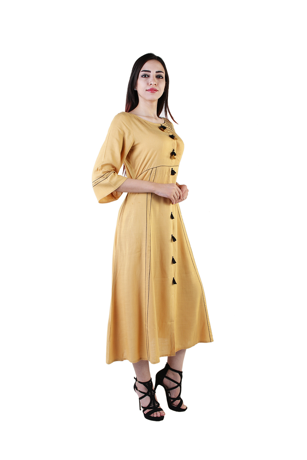 Golden Designer Kurti Dress For Women&girls