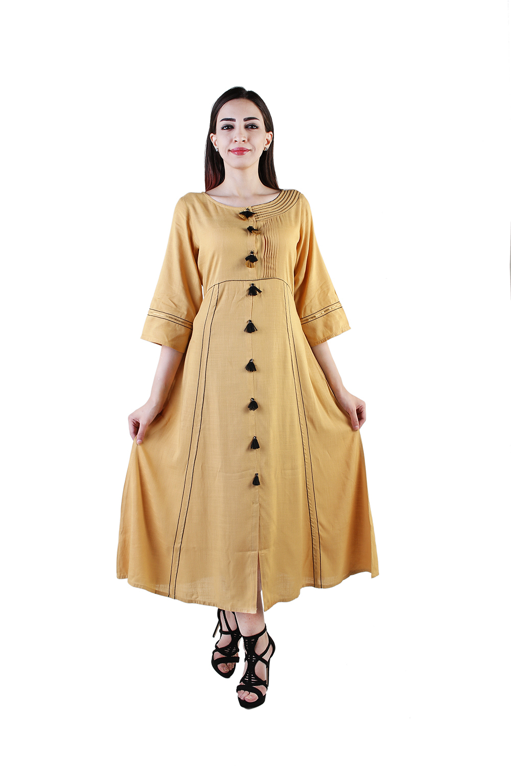 Golden Designer Kurti Dress For Women&girls