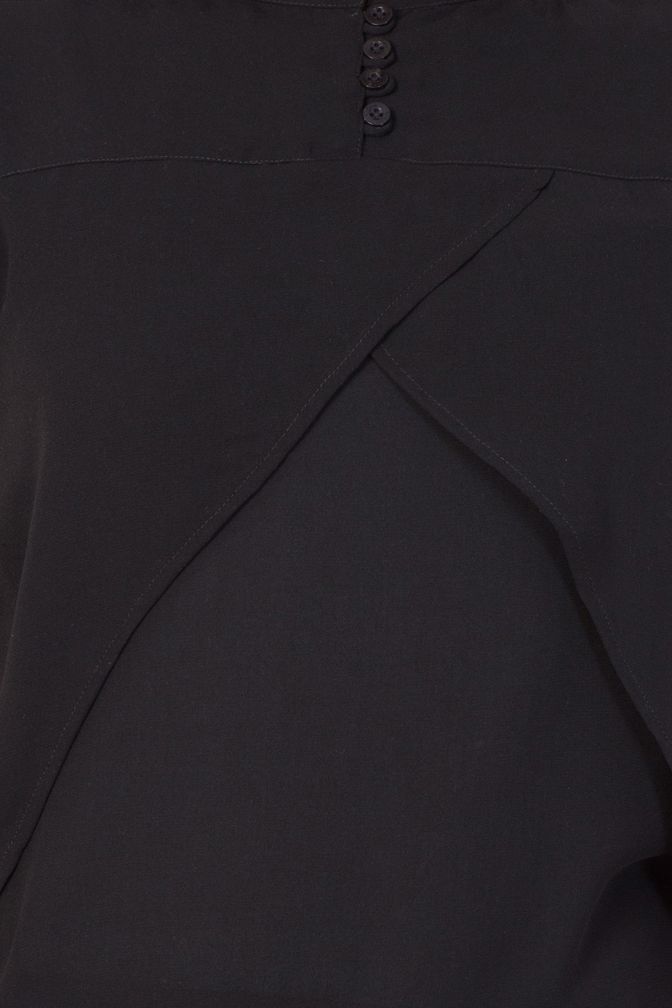 Mythya Womens Solid Short Sleeved Top - Cotton Blend, Size 36-42, Black Color - Elegant Plain Design With Loop Buttons Closure